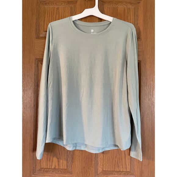 NWT All in Motion size Large women’s beyond ease long sleeve top Sage PTP 23” - Picture 1 of 5